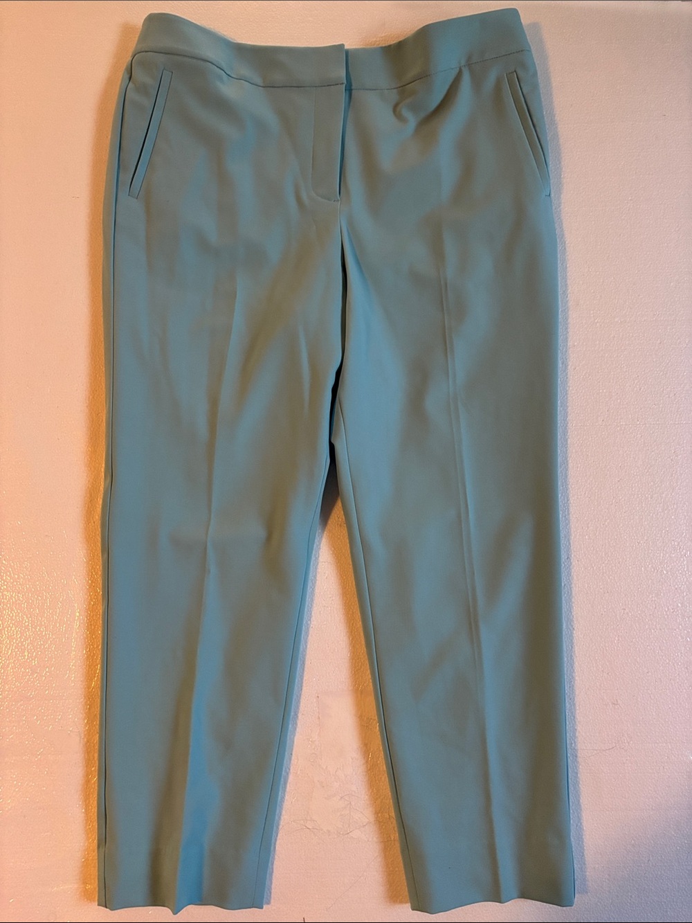 Talbots Cropped Ponte Pants in Teal Blue